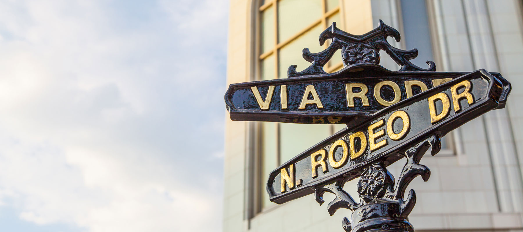 Rodeo Drive street sign in Beverly Hills, California