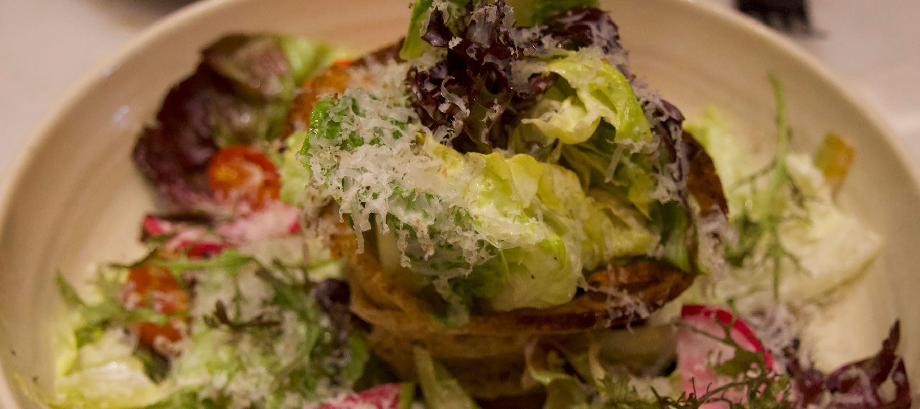 Fresh salad course served during a private Beverly Hills food experience