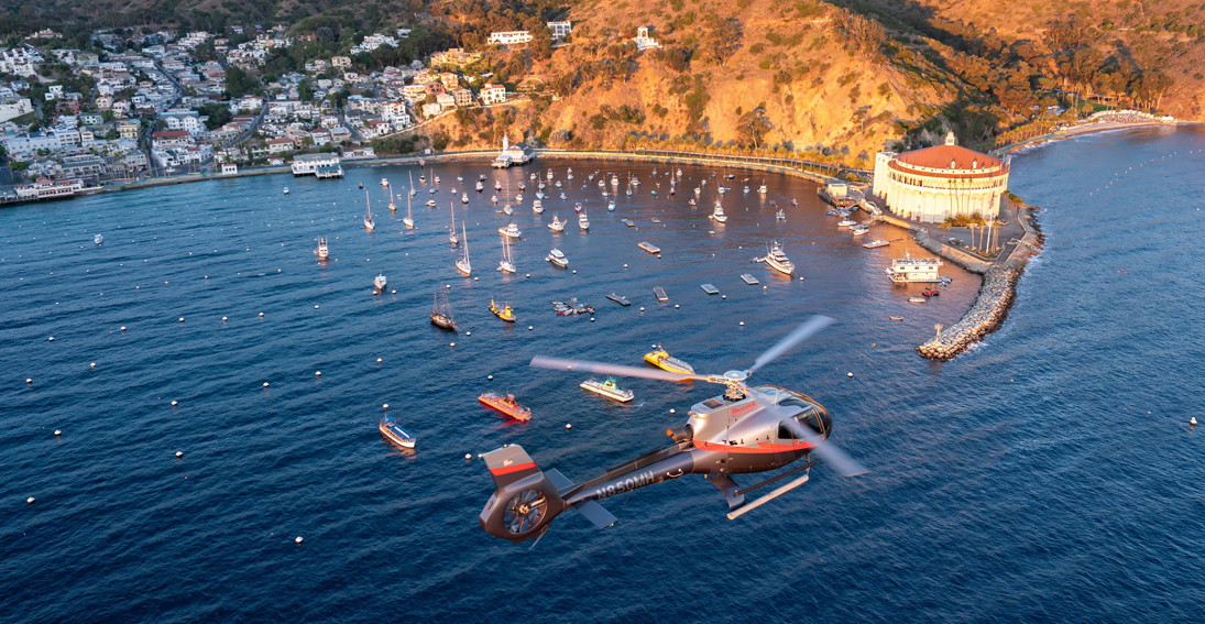 Helicopter tour to Catalina Island for self-guided hiking adventure