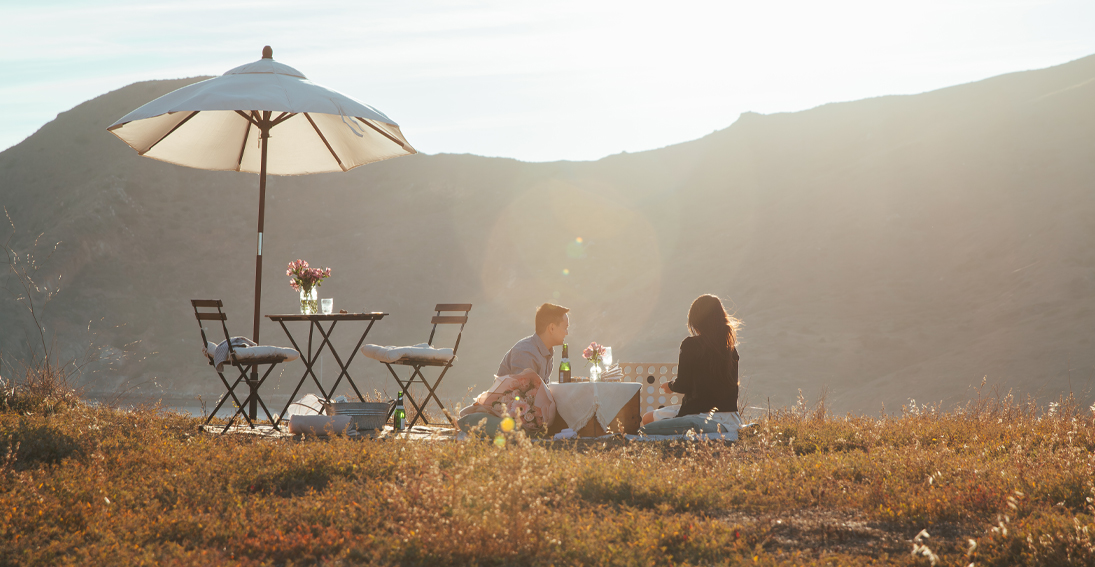 Private helicopter flight and backcountry picnic on Catalina Island