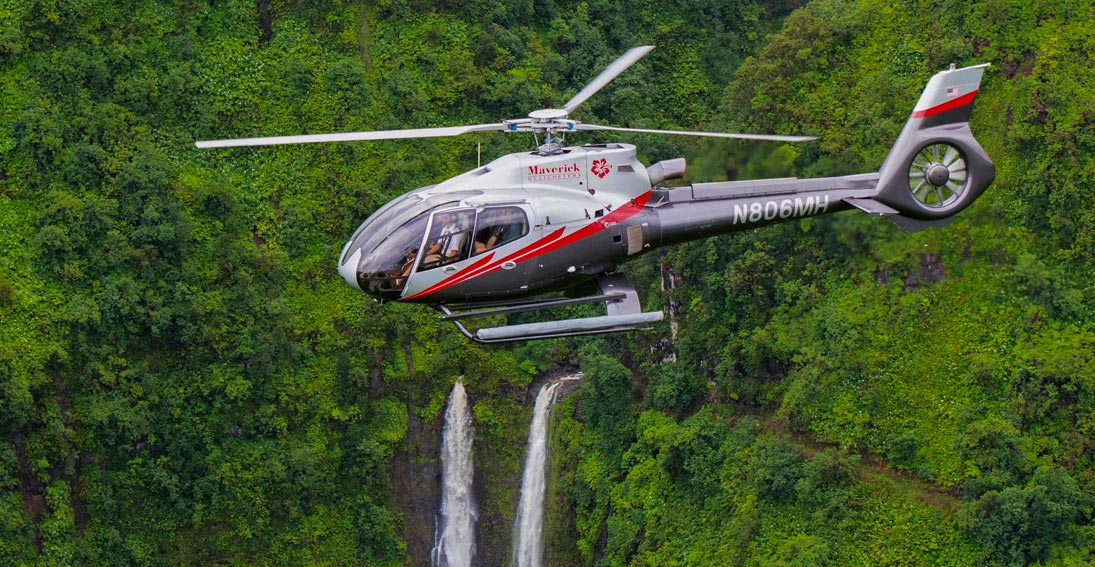 Helicopter flight and views of Maui’s amazing waterfalls